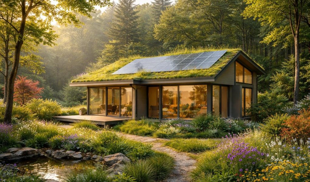 maison-modulaire-ecologique-foret-panneaux-solaires